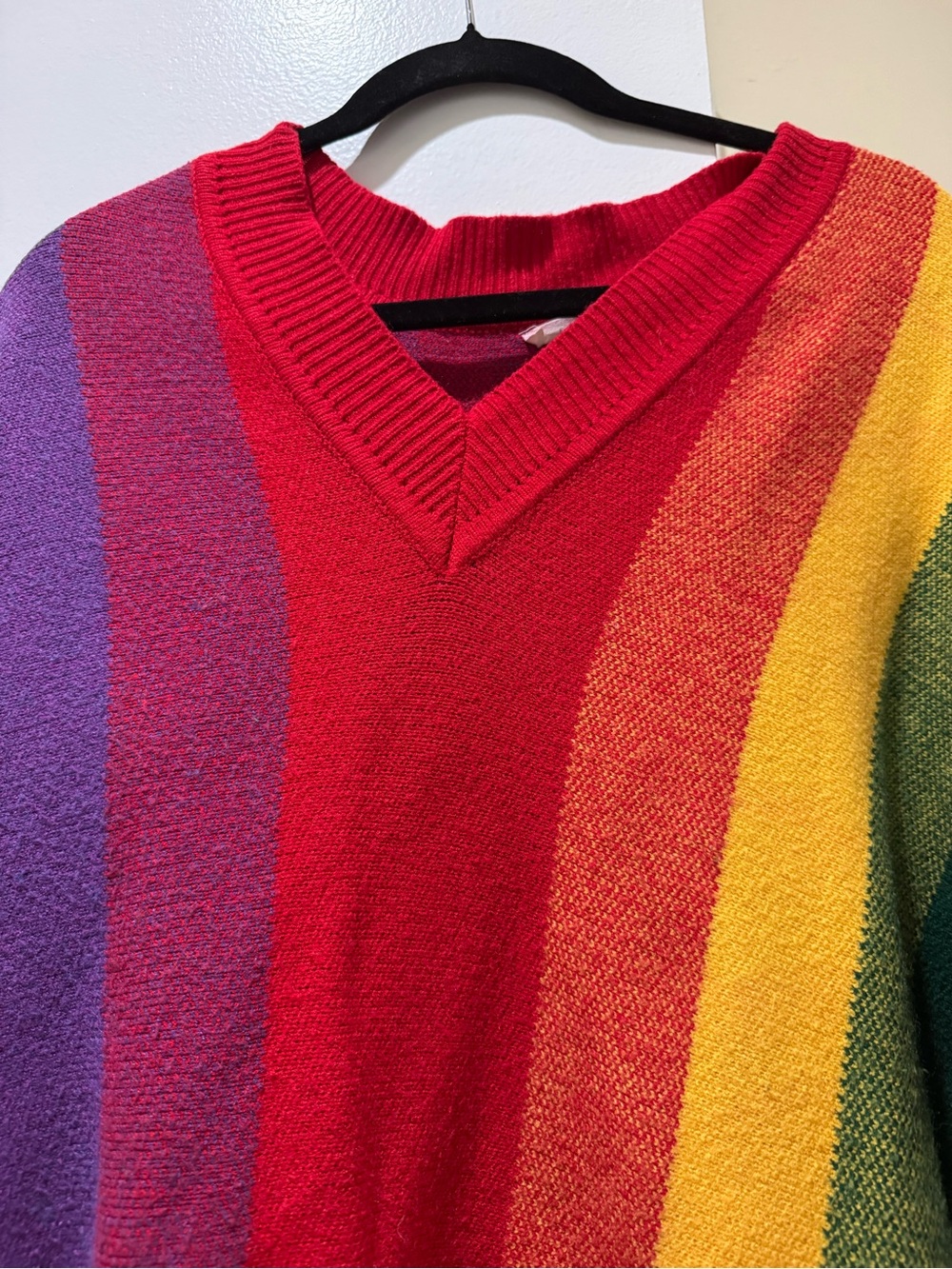 Women’s Dolls Kill Rainbow Stripe V-Neck Sweater Dress, size M/L - Picture 4 of 5
